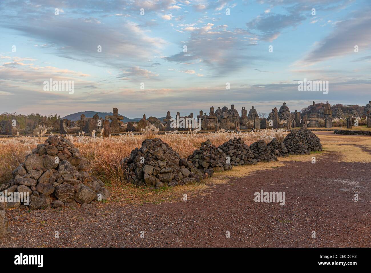 Dongjasok - guardiani di pietra a Jeju parco di pietra, repubblica di Corea Foto Stock