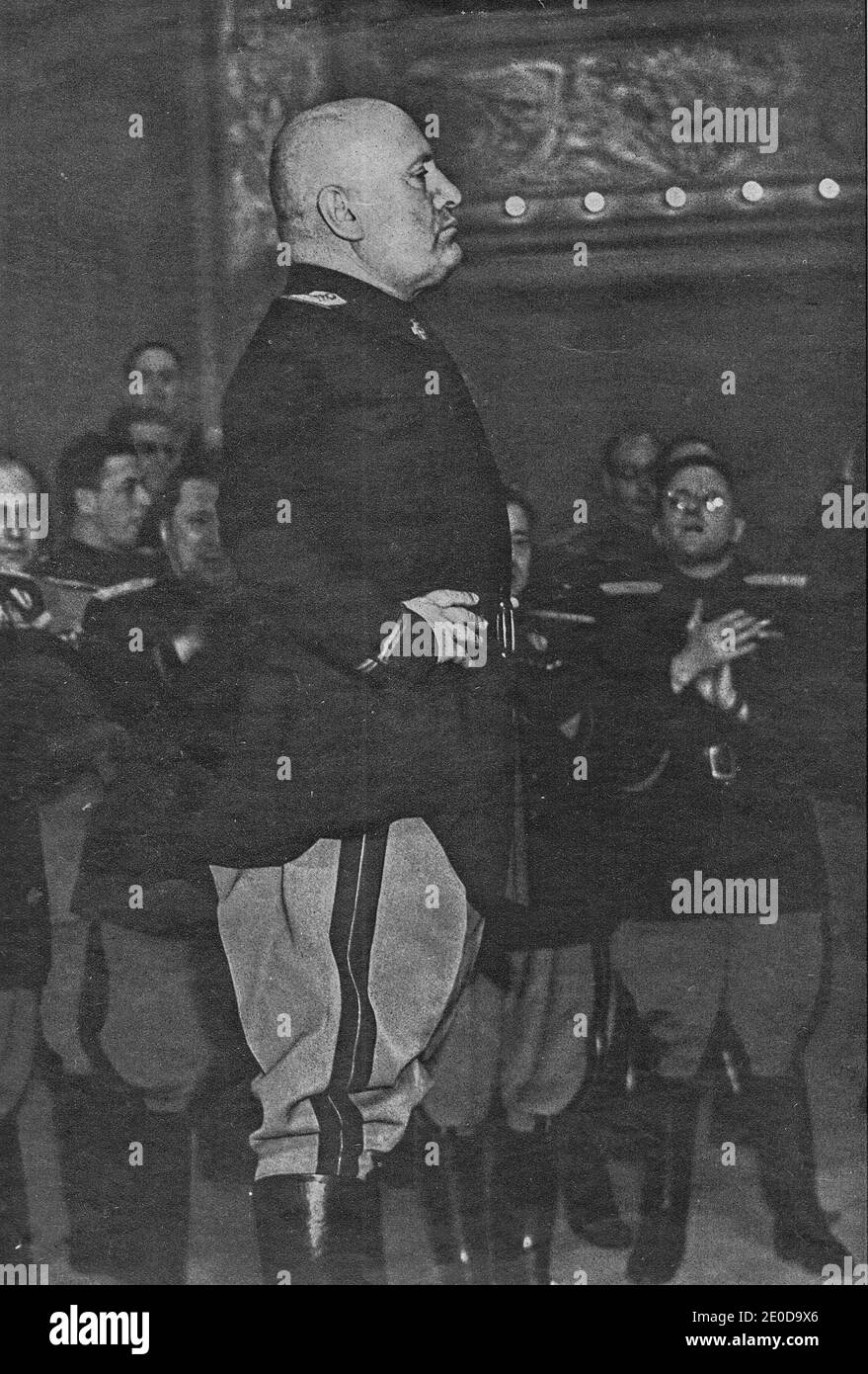 ROMA, ITALIA - 1940s: Benito Mussolini-Duce. Benito Amilcare Andrea Mussolini (29 luglio 1883 28 aprile 1945) è stato un . Foto Stock