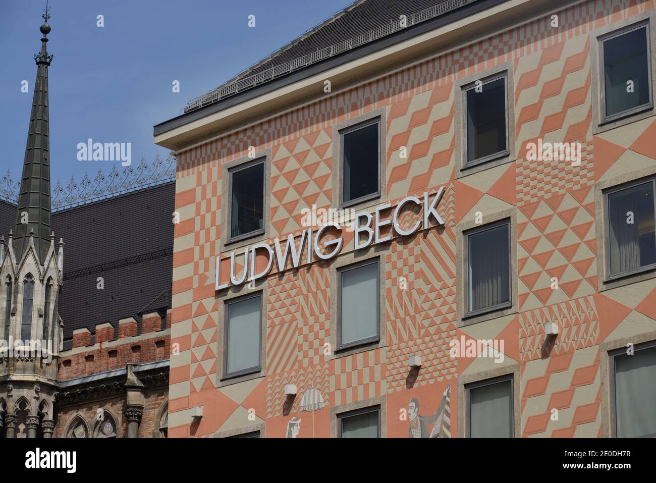 Ludwig Beck, Marienplatz di Monaco di Baviera, Deutschland Foto Stock