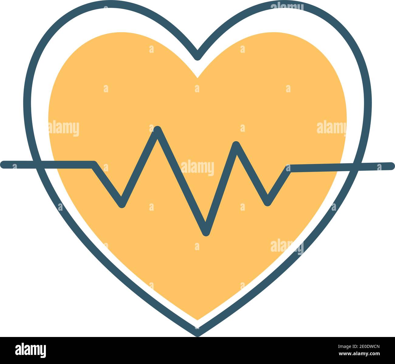 cuore di colore giallo Illustrazione Vettoriale