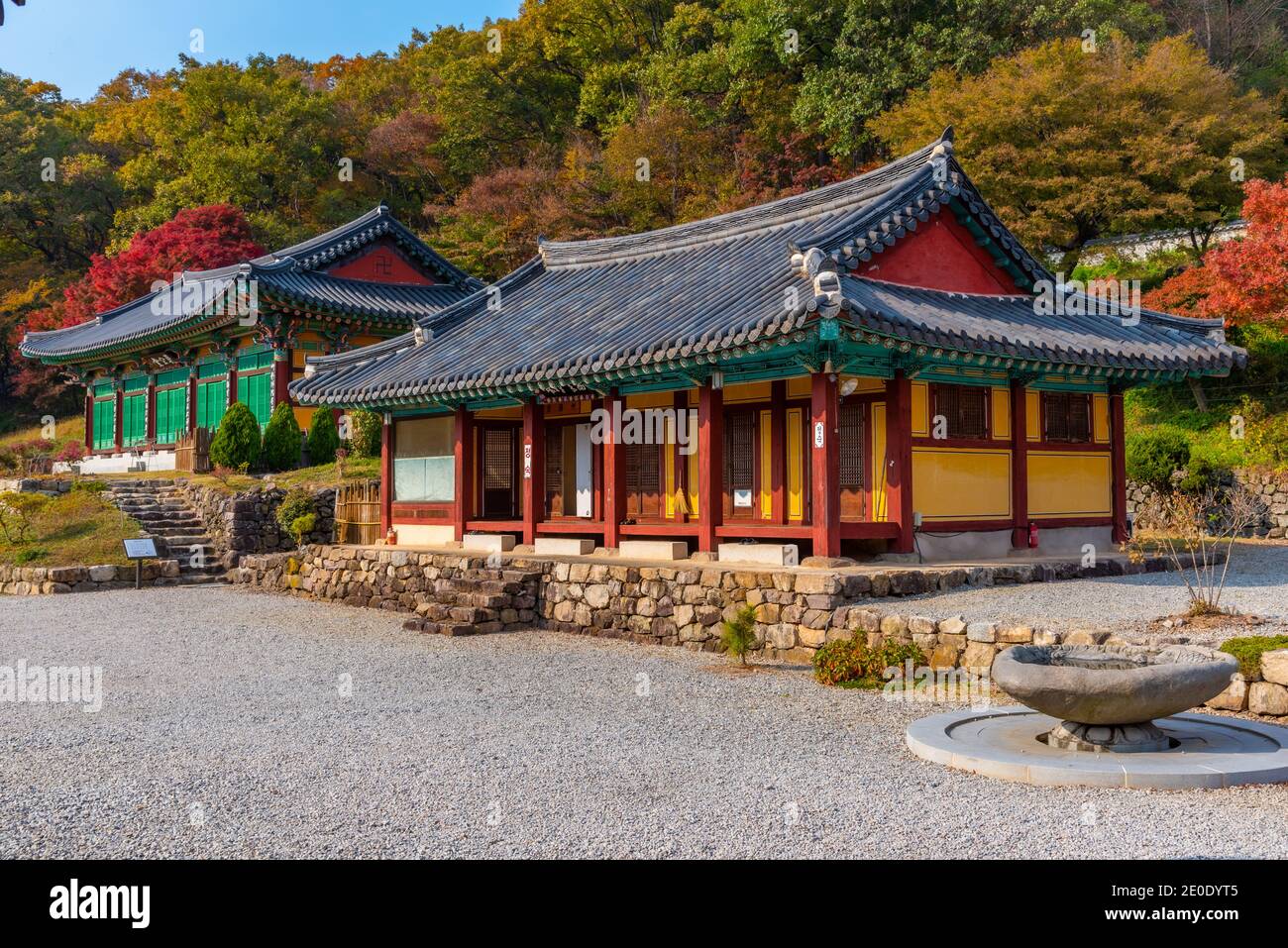 Tempio di byeongnyeonam nel parco nazionale di naejangsan nella repubblica di Corea Foto Stock