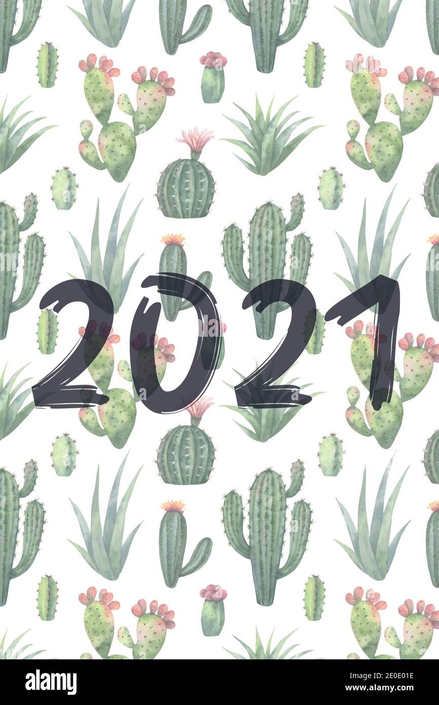Poster, banner, sfondo, copertina, scheda relativa al calendario 2021. Foto Stock