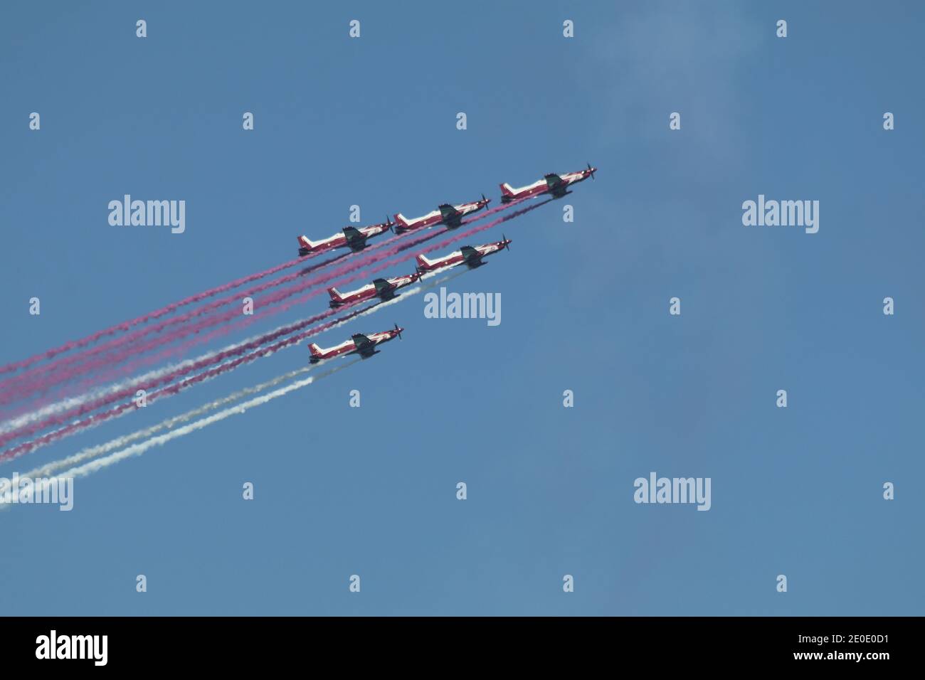 Vista di Airshow sulla Giornata Nazionale del Qatar 2020 a Doha, Qatar Foto Stock