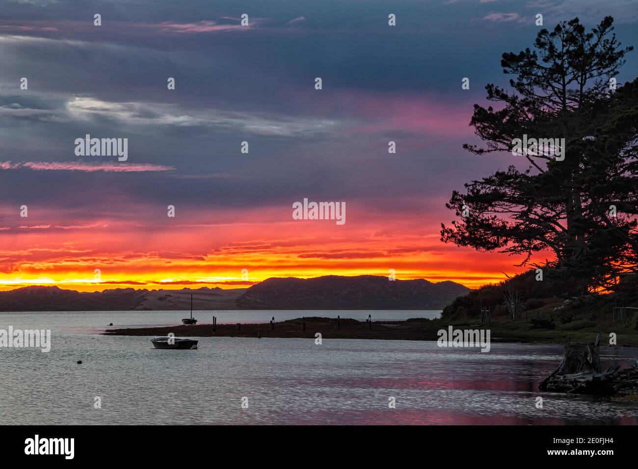 Morro Bay Sunset, San Luis Obispo County, California, Stati Uniti Foto Stock