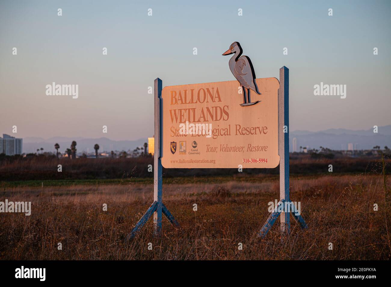 Ballona Wetlands state Ecological Reserve, Playa del Rey, Los Angeles, California, Stati Uniti Foto Stock
