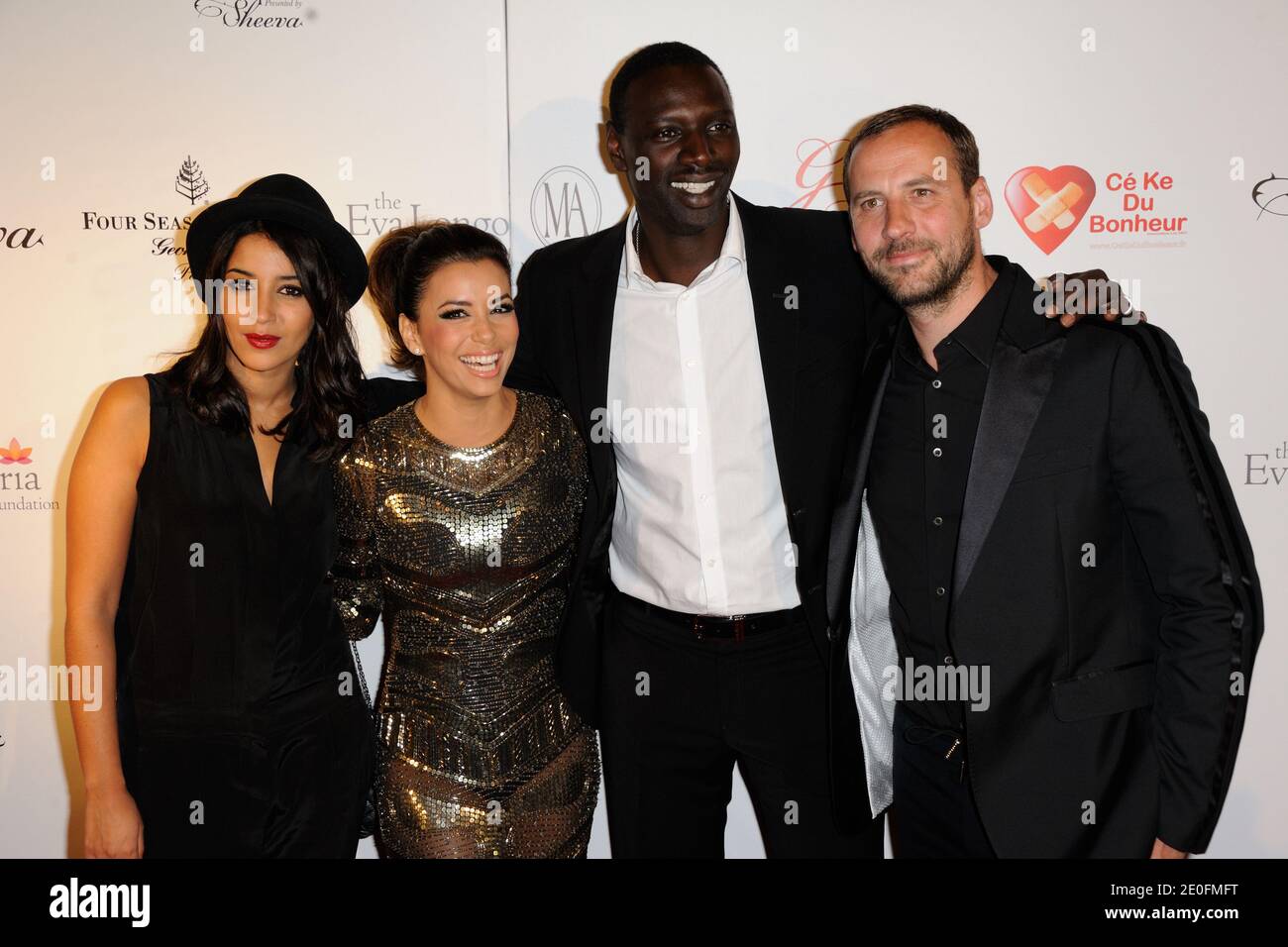 EVA Longoria, Omar Sy, Leila Bekhti , Fred Testot partecipa al Global GIF Gala ospitato dalla gioiellista Sheeva all'Hotel George V di Parigi, Francia, il 28 maggio 2012. Foto di Alban Wyters/ABACAPRESS.COM Foto Stock