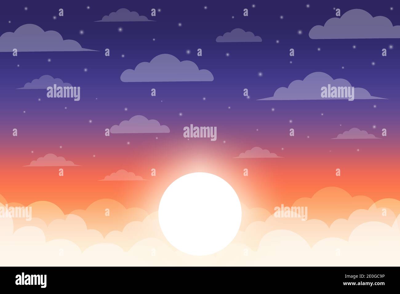 Night Sky vettore sfondo disegno piatto Illustrazione Vettoriale