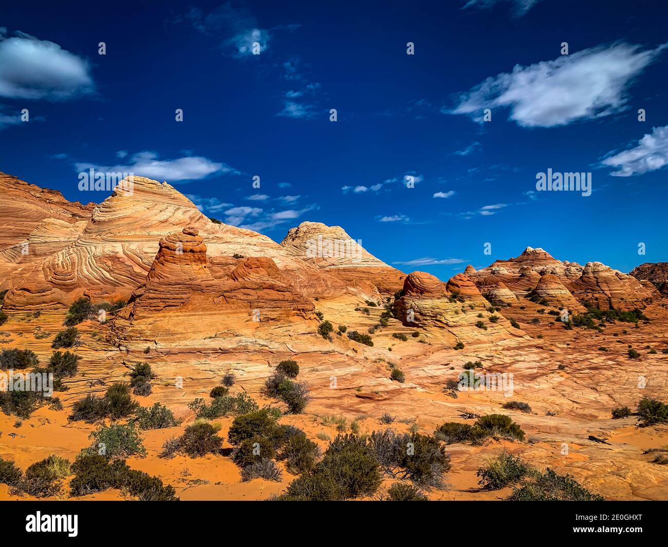 Formazioni rocciose di arenaria situate a Coyote Butte North, Arizona Foto Stock