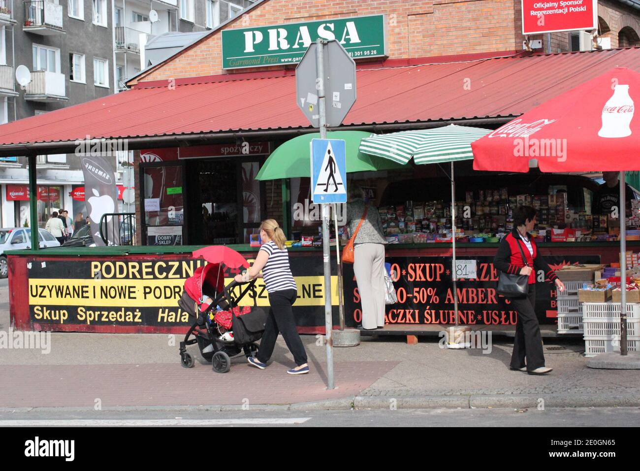 Vista sulla strada a Danzica, Polonia Foto Stock