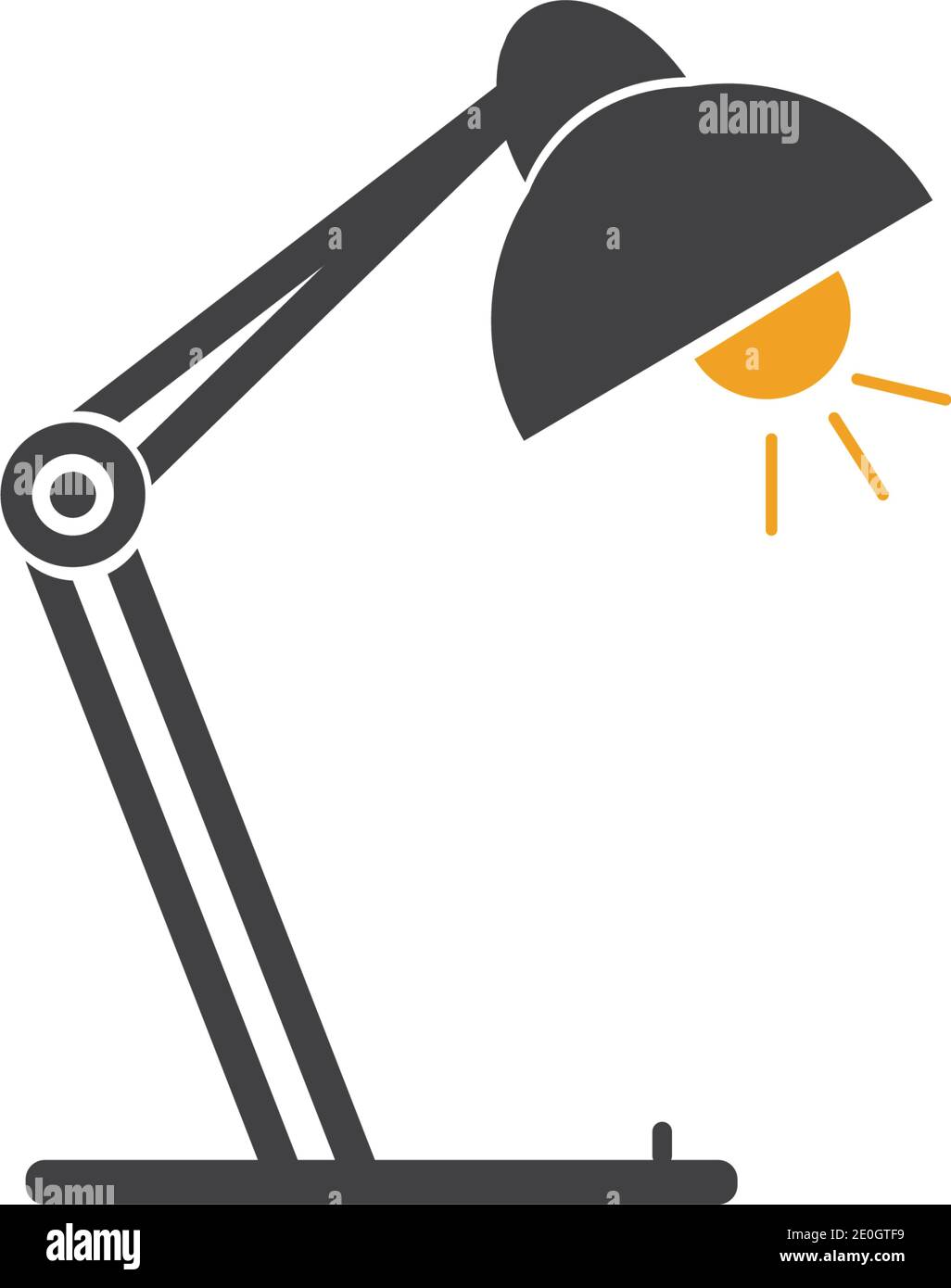 icona di glifo della lampada. Lampada da scrivania. Simbolo di silhouette. Spazio negativo. Illustrazione vettoriale isolata Illustrazione Vettoriale