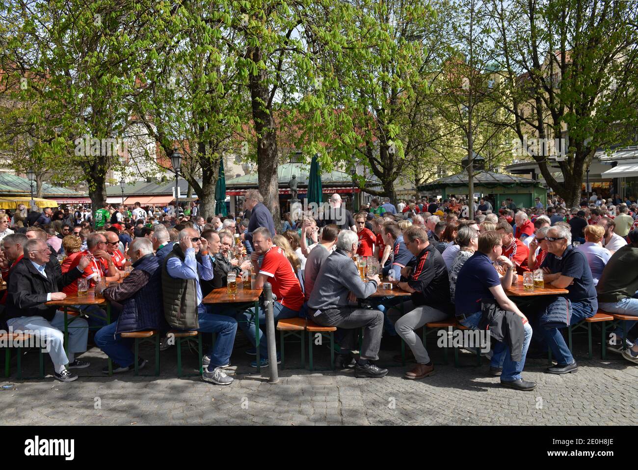 Biergarten, Viktualienmakt, Monaco di Baviera, Deutschland Foto Stock