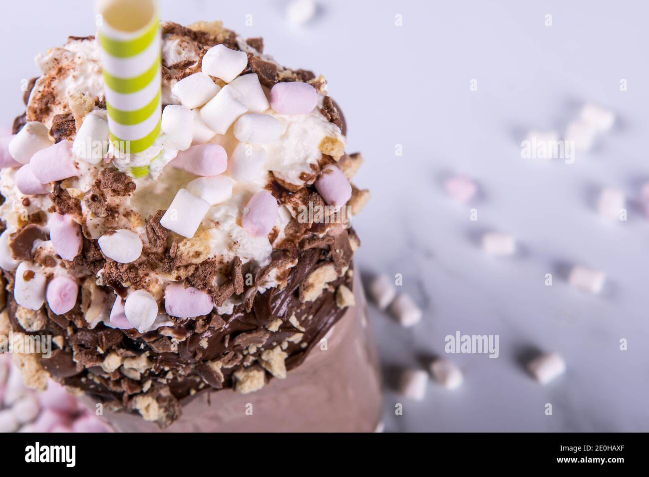 Milkshake al cioccolato decadente Foto Stock