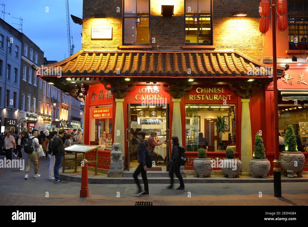 Il ristorante Lotus Garden, Gerrard St, Chinatown, Soho, Londra, Inghilterra, Grossbritannien Foto Stock