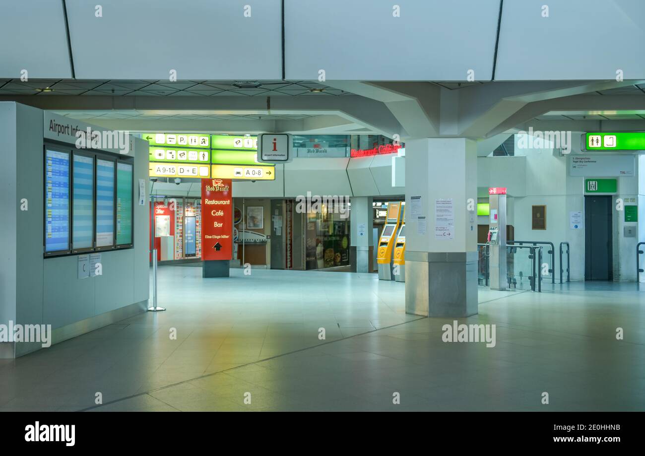 Leeres Terminal A, Flughafen, Tegel, Reinickendorf, Berlino, Germania Foto Stock