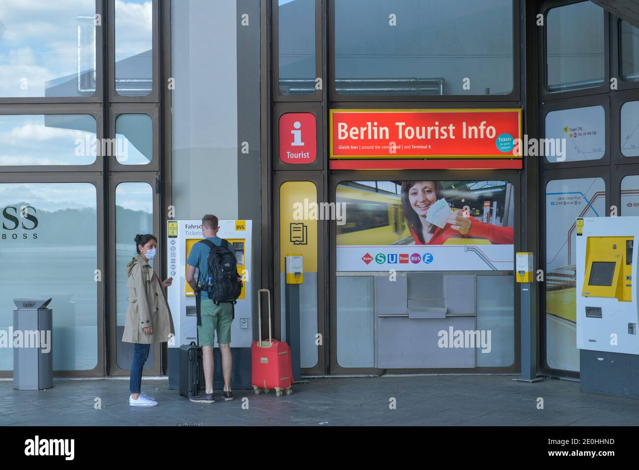 BVG-Ticket Automat, Flughafen, Tegel, Reinickendorf, Berlino, Germania Foto Stock