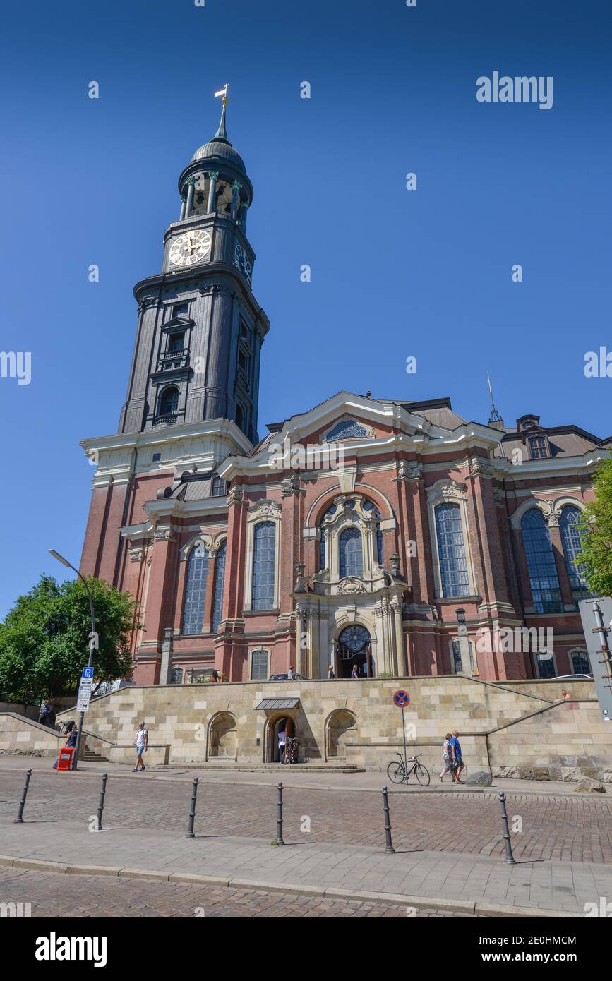 Hauptkirche Sankt Michaelis, Englische Planke, Amburgo, Deutschland Foto Stock