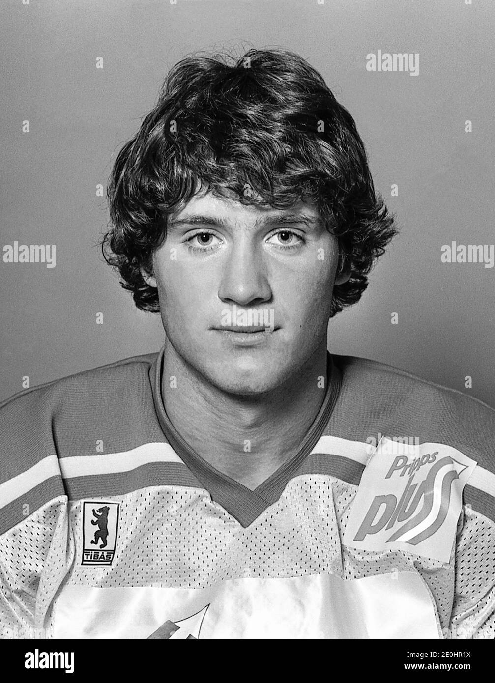 PATRIK Sundström giocatore svedese di hockey su ghiaccio SE Björklöven e membro Nazionale svedese alla Coppa Canada 1981 Foto Stock