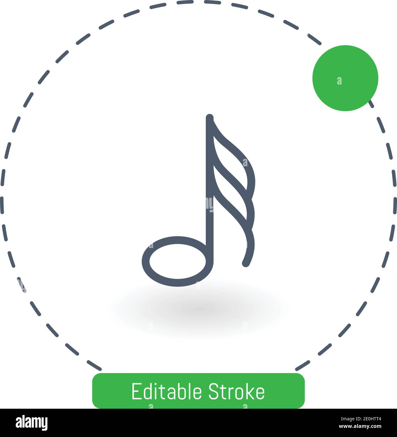 icona del vettore di nota di trenta secondi icone del contorno del tratto modificabili per web e dispositivi mobili Illustrazione Vettoriale