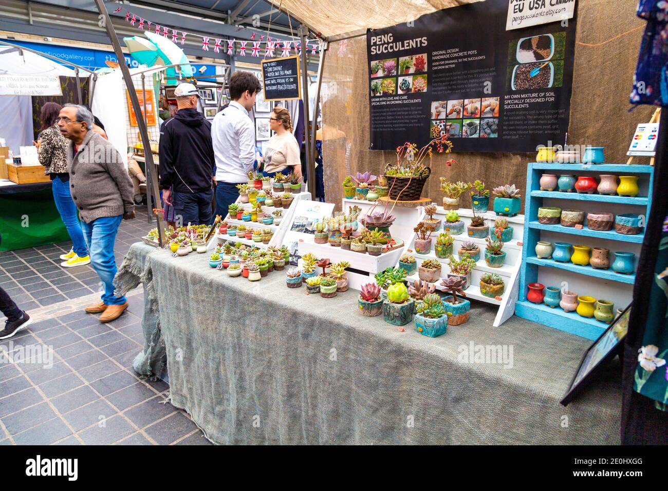 Peng Succulents si trova al Greenwich Market, Londra, Regno Unito Foto Stock