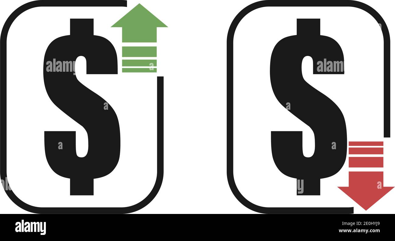 Concetto di crisi economica. Isolato su sfondo bianco. Illustrazione Vettoriale
