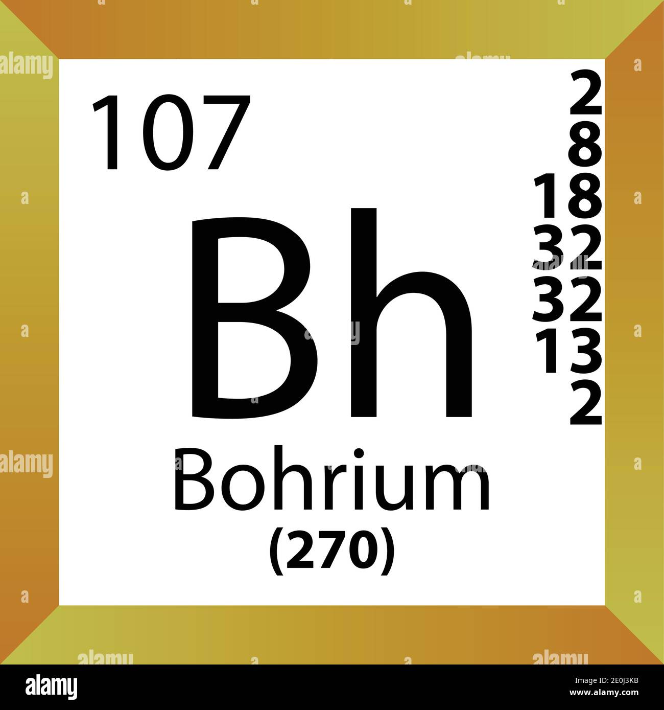 BH Bohrium Tavola periodica degli elementi chimici. Illustrazione a ...