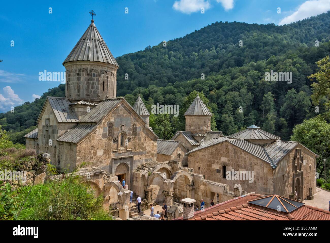 Chiesa di Sant'Astvatsatsin nel complesso del monastero di Haghartsin, Dilijan, Provincia di Tavush, Armenia Foto Stock