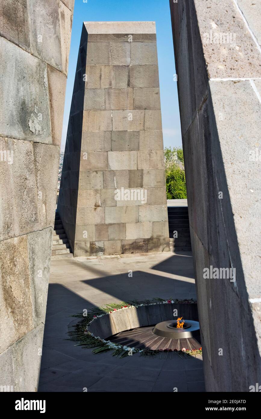Tsitsernakaberd, complesso armeno del memoriale del genocidio, Yerevan, Armenia Foto Stock