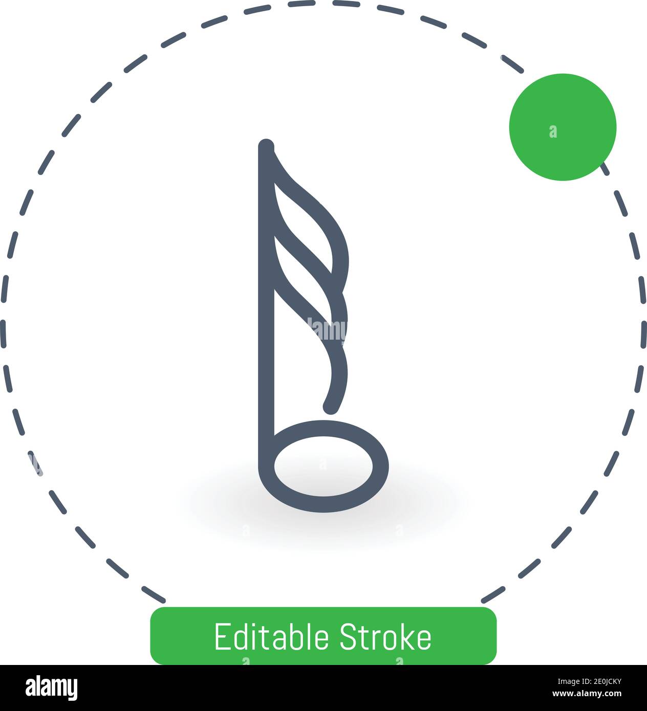icona del vettore di nota di trenta secondi icone del contorno del tratto modificabili per web e dispositivi mobili Illustrazione Vettoriale