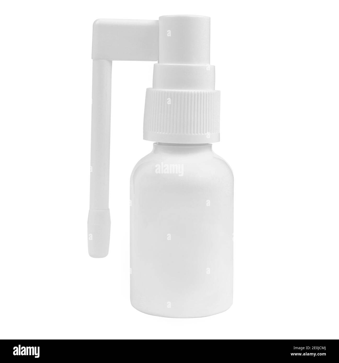 Flacone spray bianco isolato. Oggetto nebulizzatore farmaco Foto Stock