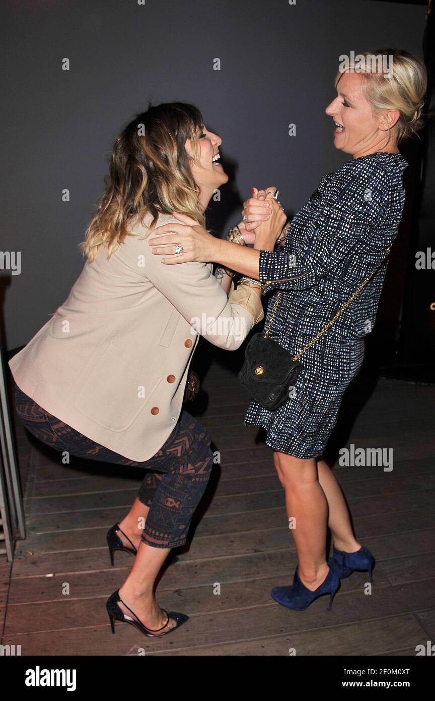 Daphnee Burki e Anne-Elizabeth Lemoine arrivano al Canal Plus Party per presentare i programmi della prossima stagione al Cite De la Mode et Du Design di Parigi, Francia, il 6 settembre 2012. Foto di Giancarlo Gorassini/ABACAPRESS.COM Foto Stock