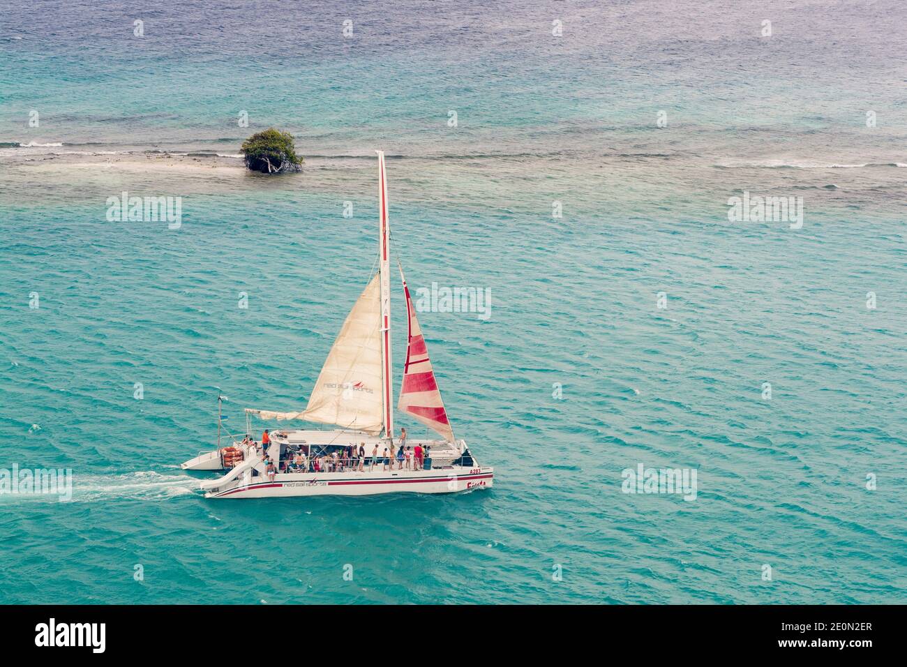 Tour in barca a vela, Aruba. Foto Stock