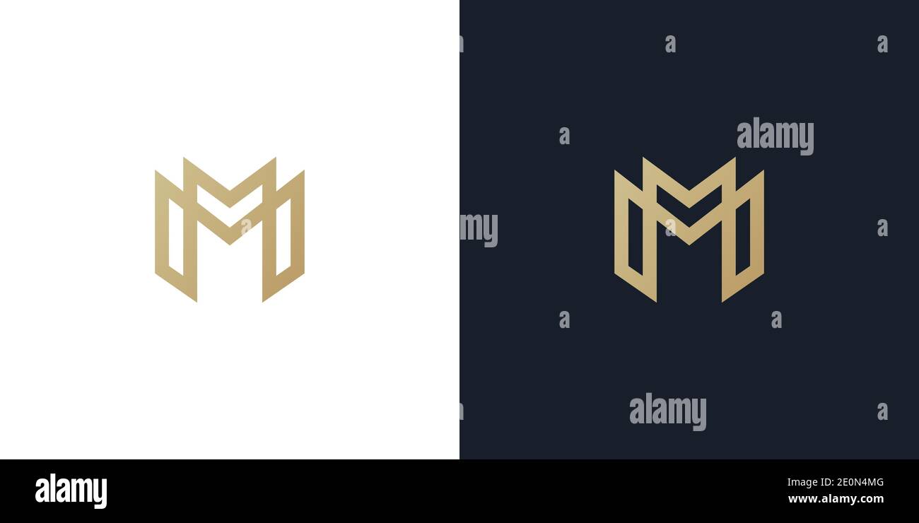 Logo lettera M monogramma iniziale stile minimalista, emblema di identità per biglietto da visita, elemento di design creativo Illustrazione Vettoriale