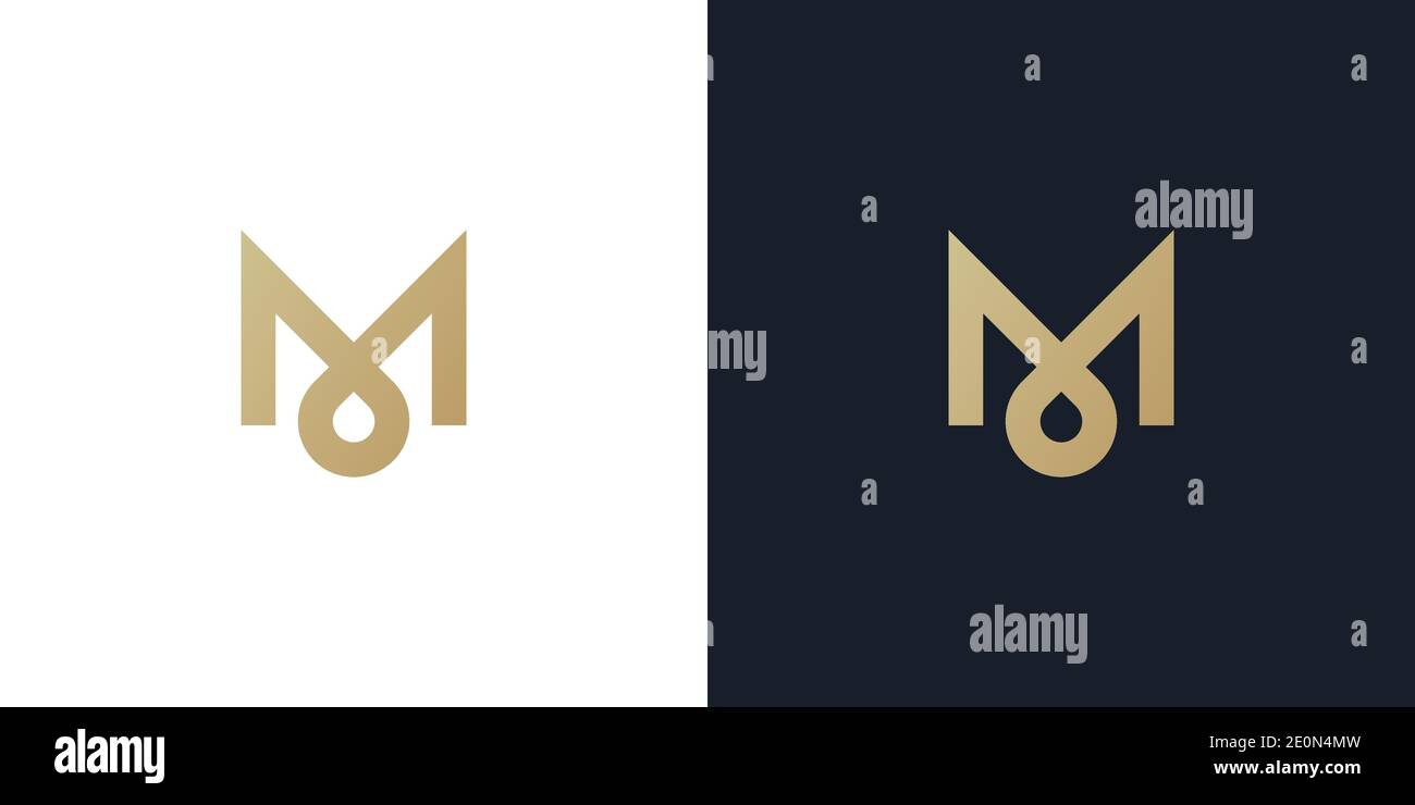 Logo lettera M monogramma iniziale stile minimalista, emblema di identità per biglietto da visita, elemento di design creativo Illustrazione Vettoriale