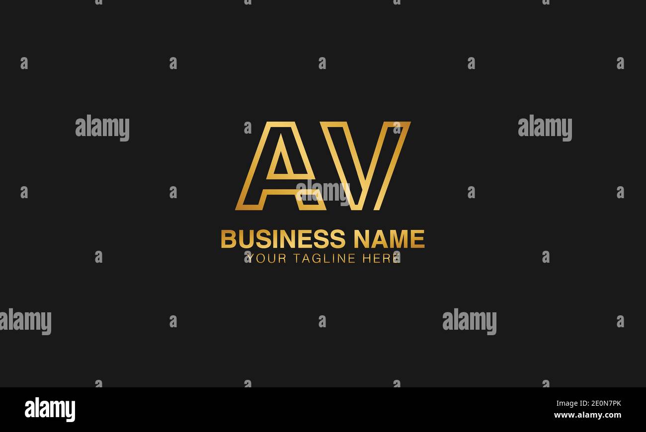 AV A V primo logo | primo abstract moderno logo creativo minimo, immagine modello vettoriale. Logo logotipo di lusso. Logo delle iniziali tipografiche. Illustrazione Vettoriale