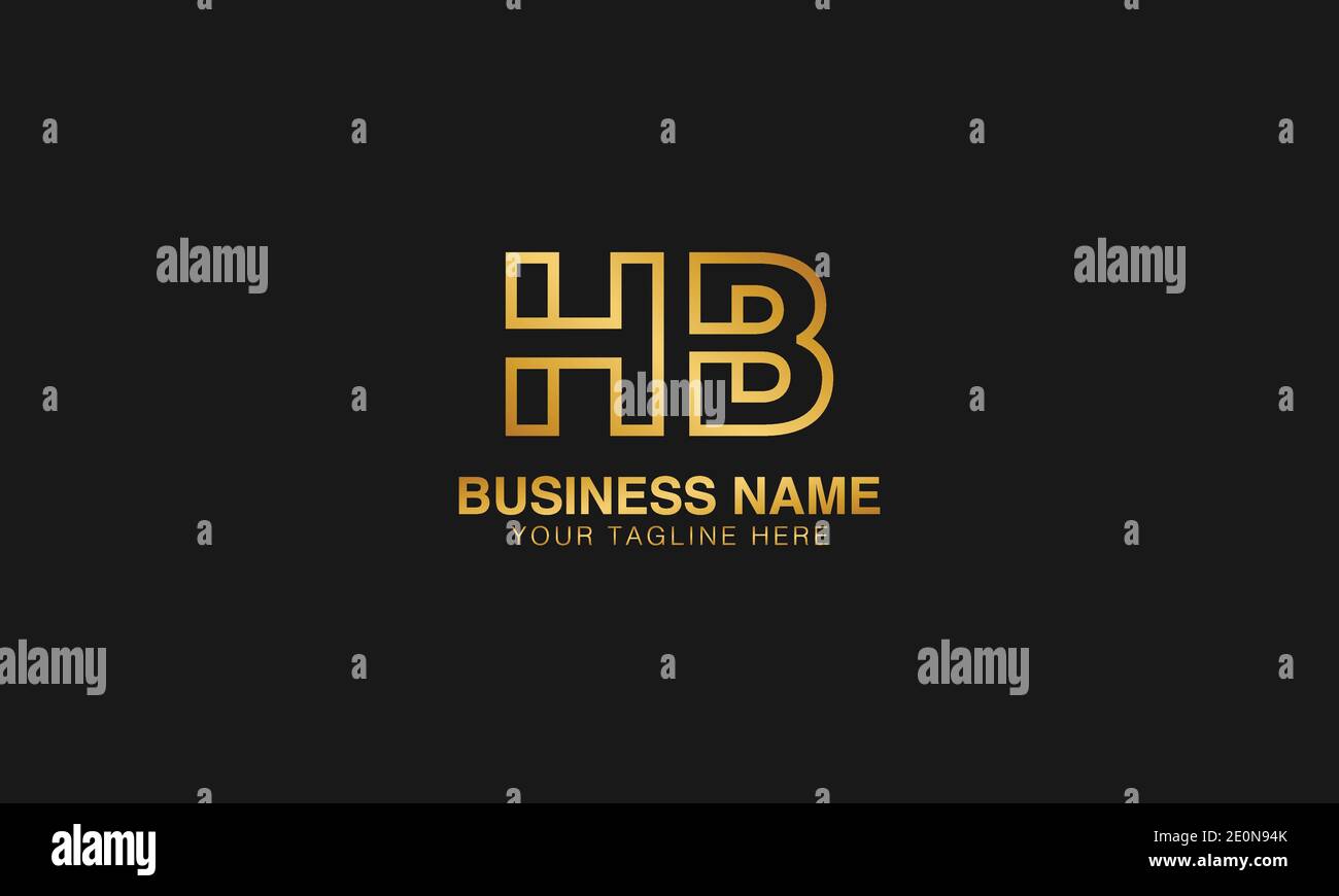HB H B vettore di disegno del logo tipografico basato su lettere iniziali Illustrazione Vettoriale