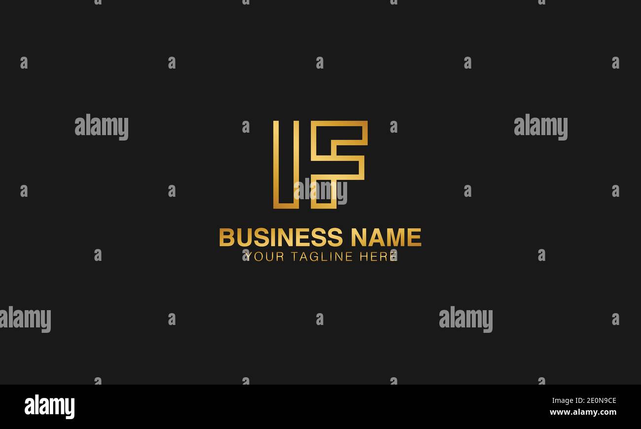 SE i F vettore di disegno del logo tipografico basato su lettera iniziale Illustrazione Vettoriale