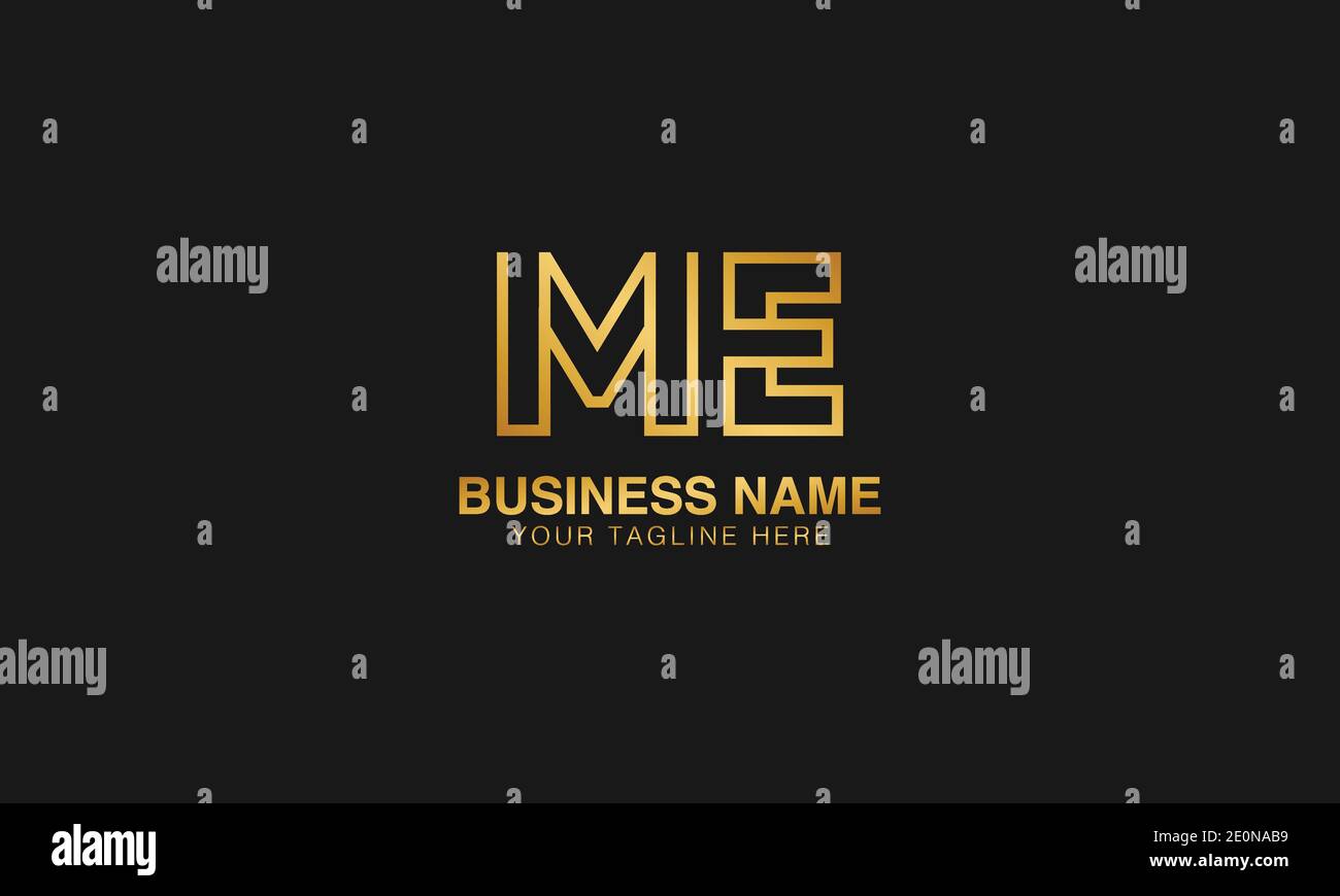 ME M e Initial Based Letter typography logo design vettoriale Illustrazione Vettoriale