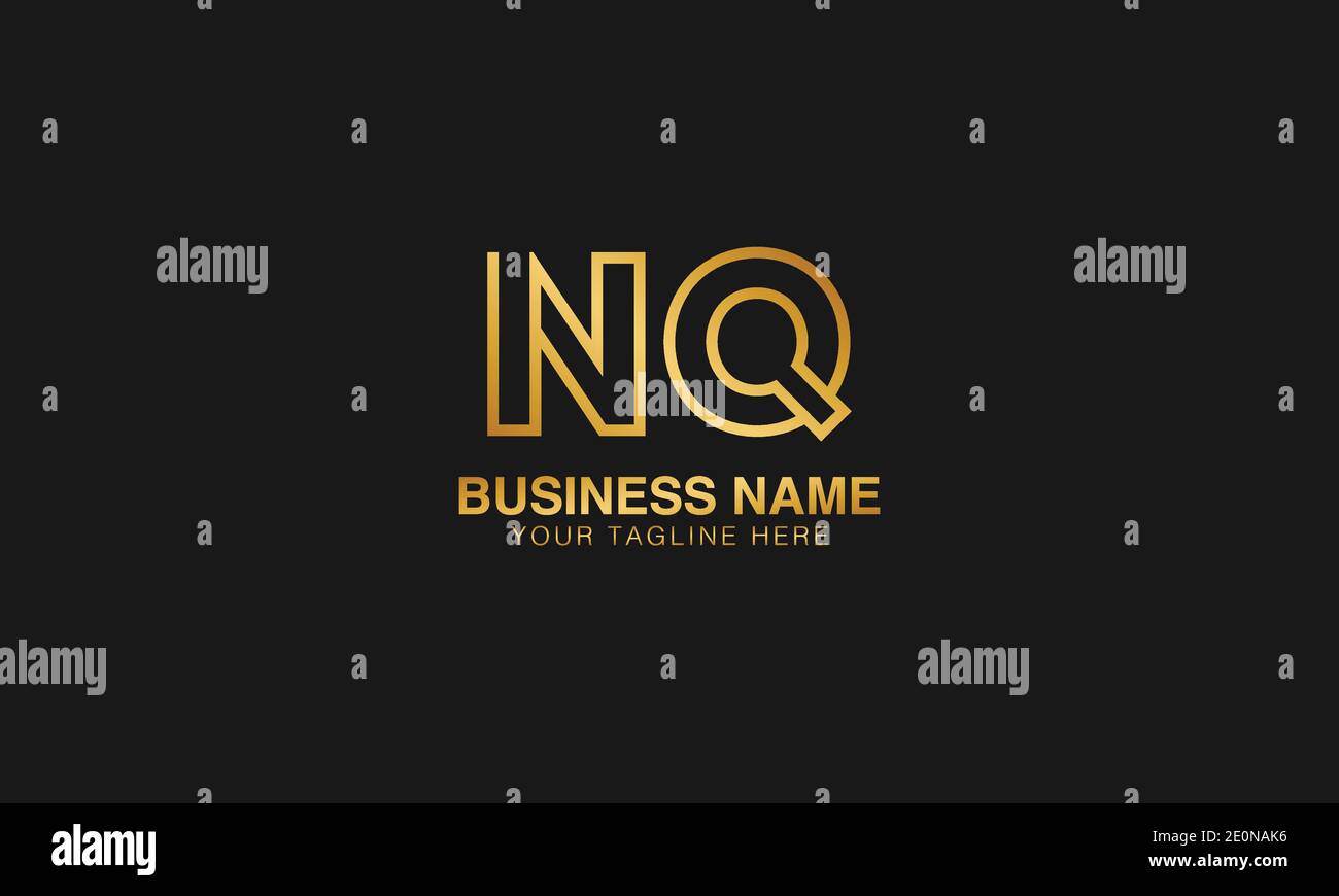 NQ N Q vettore di disegno del logo tipografico basato su lettere iniziali Illustrazione Vettoriale