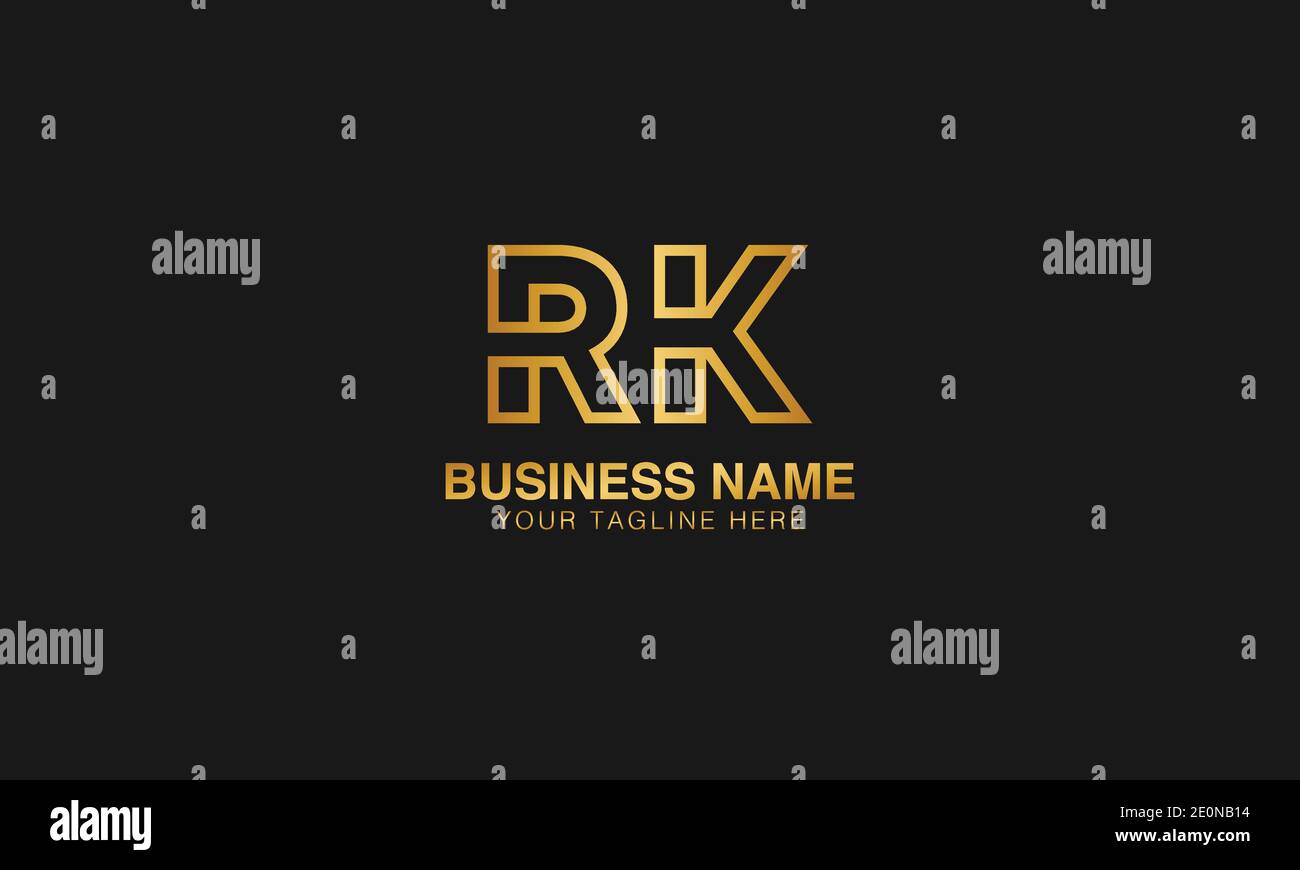 RK R K vettore di disegno del logo tipografico basato su lettere iniziali Illustrazione Vettoriale