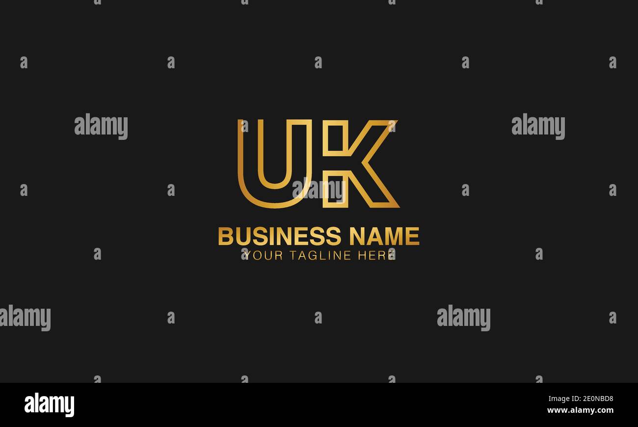 UK U K vettore di disegno del logo tipografico basato su lettere iniziali Illustrazione Vettoriale