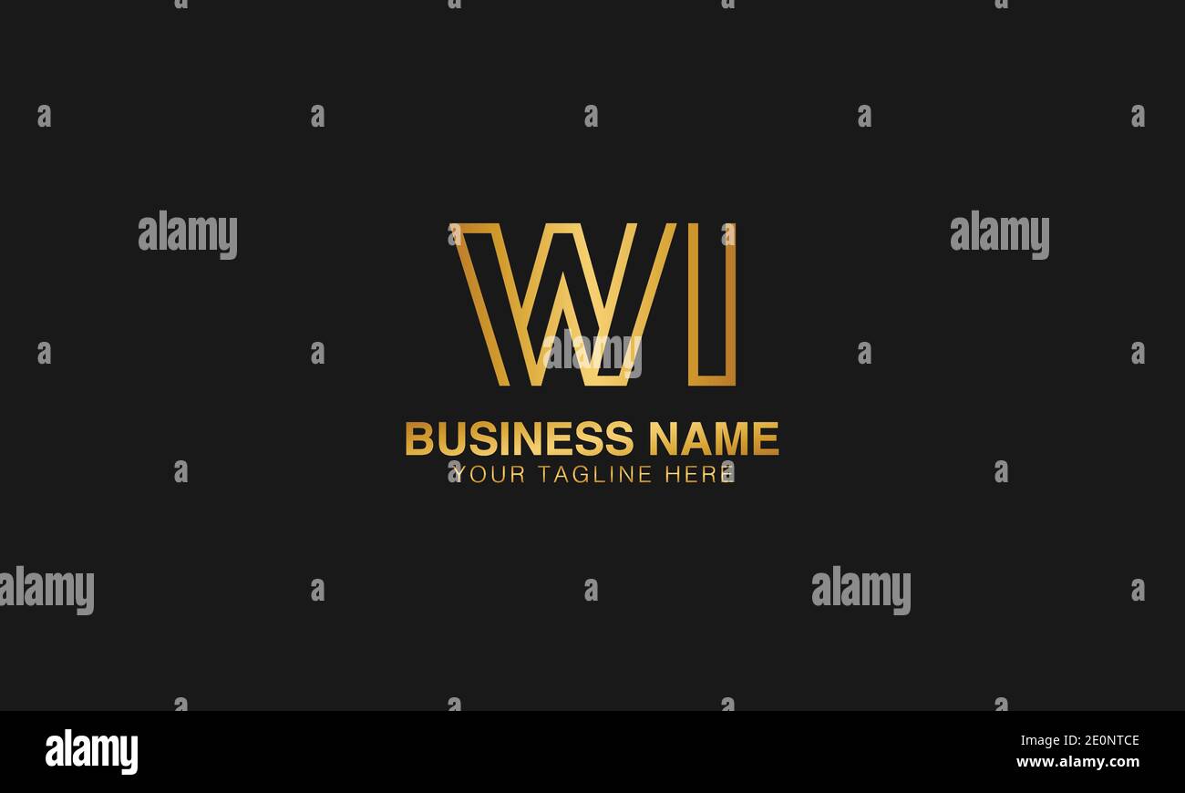 WI W i primo logo | primo abstract moderno logo creativo minimo, immagine modello vettoriale. Logo logotipo di lusso. Logo delle iniziali tipografiche. Illustrazione Vettoriale