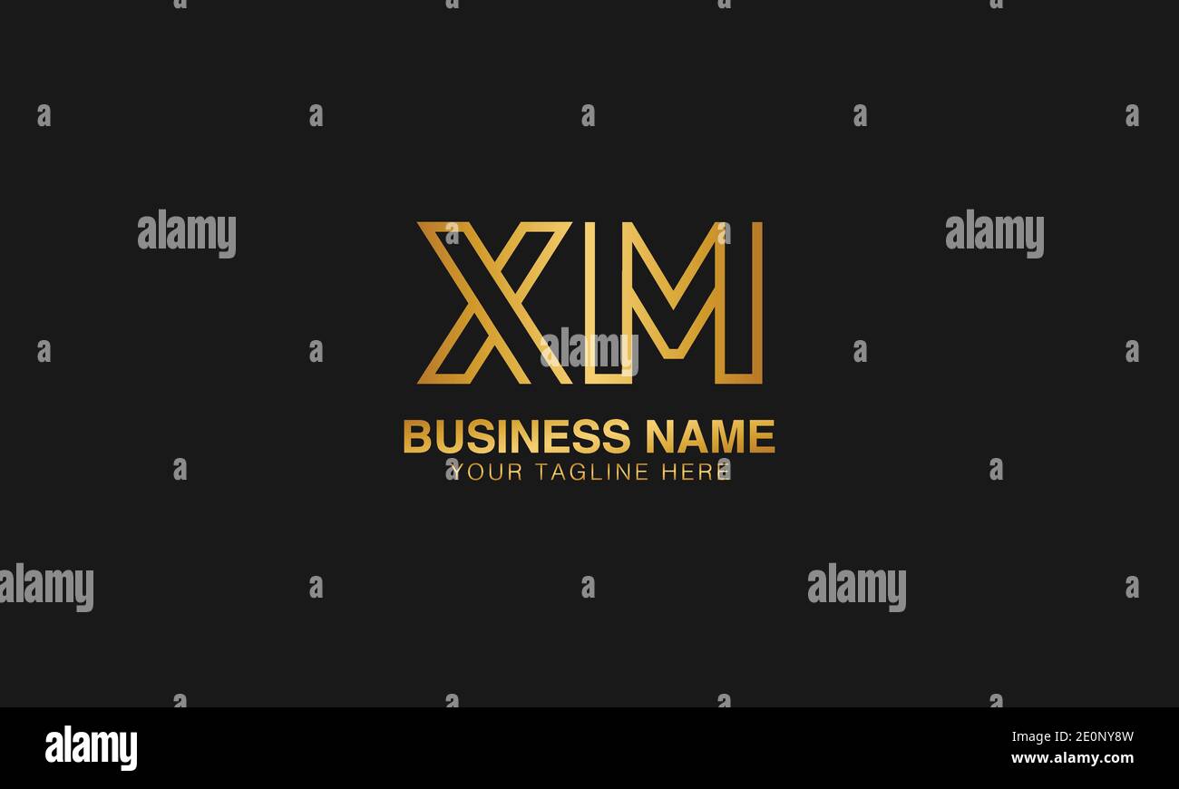 Logo iniziale XM X M | primo abstract moderno logo creativo minimo, immagine vettoriale modello. Logo logotipo di lusso. Logo delle iniziali tipografiche. Illustrazione Vettoriale