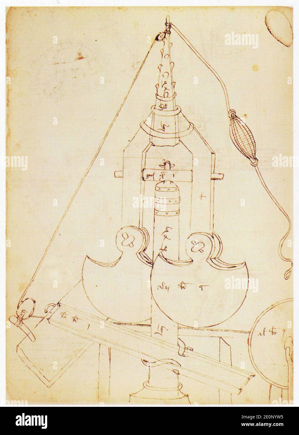 Mariano di Jacopo dit Taccola. 1382-1453. Trébuchet Foto Stock