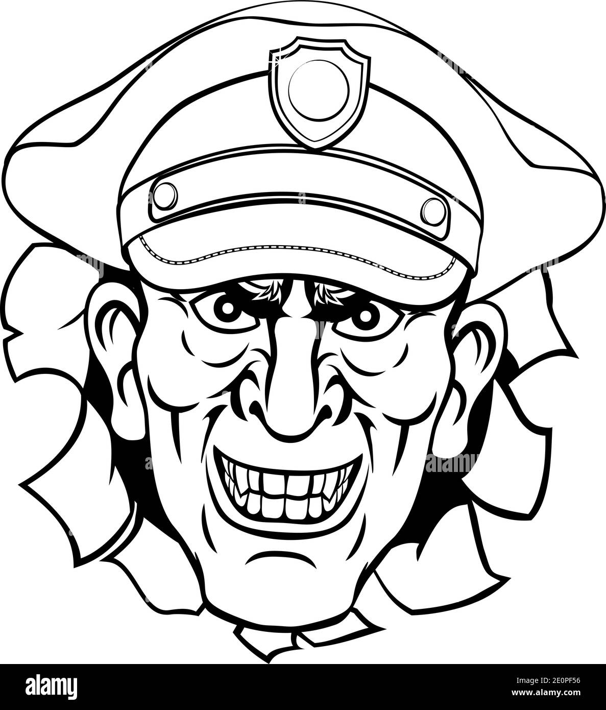 Poliziotto significa funzionario di polizia Ponting Cartoon Illustrazione Vettoriale