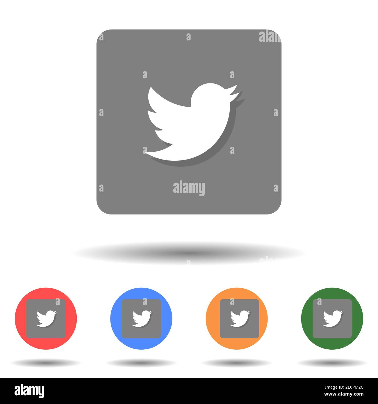 Logo vettoriale icona Twitter piatto isolato su sfondo Illustrazione Vettoriale