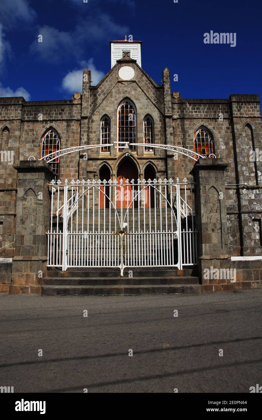 Caraibi: Isole di sinistra: St Kitts e Nevis: Nevis: Chiesa metodista di Charlestown Foto Stock