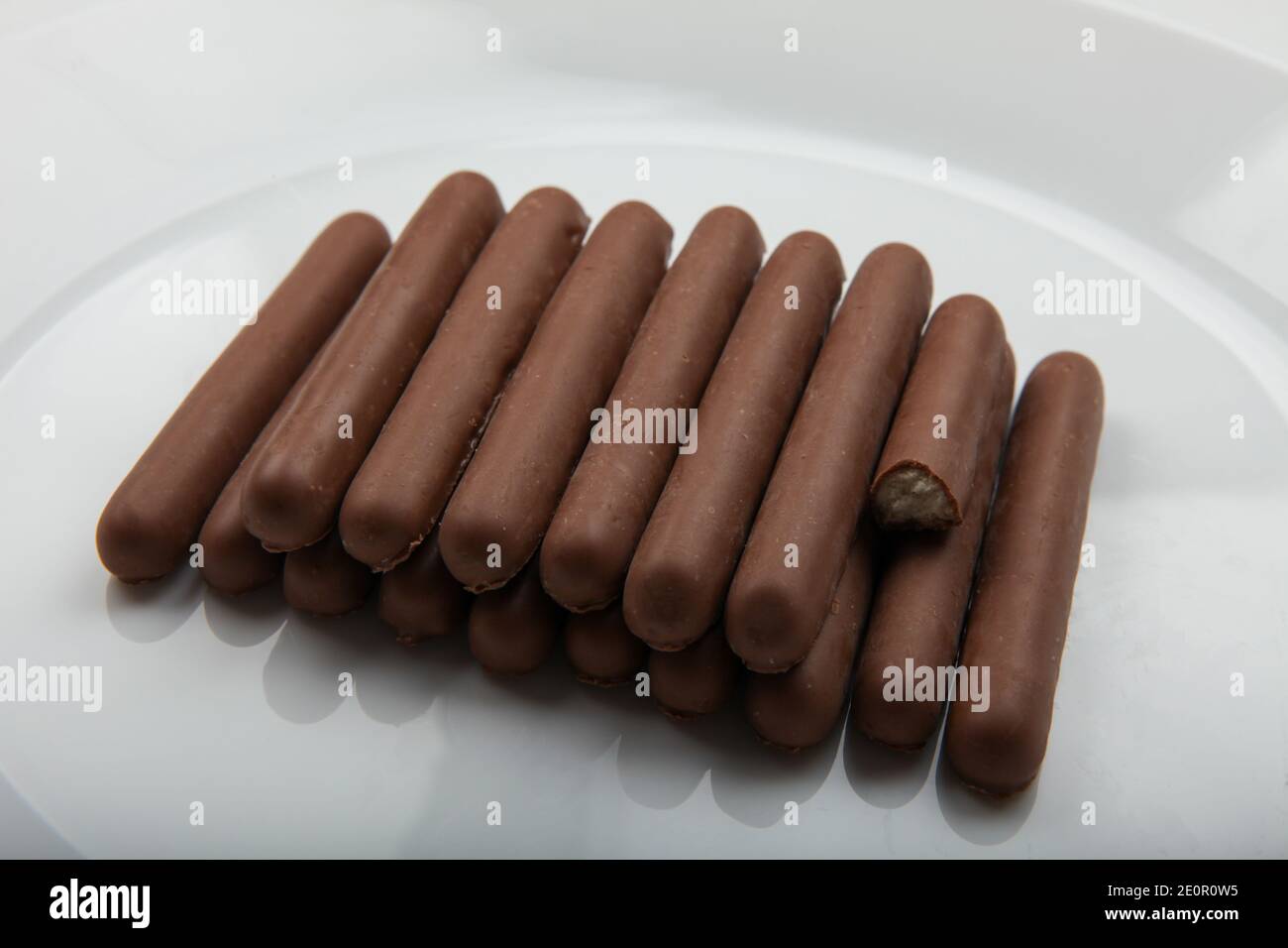 Biscotti al cioccolato Cadbury Finger Foto Stock