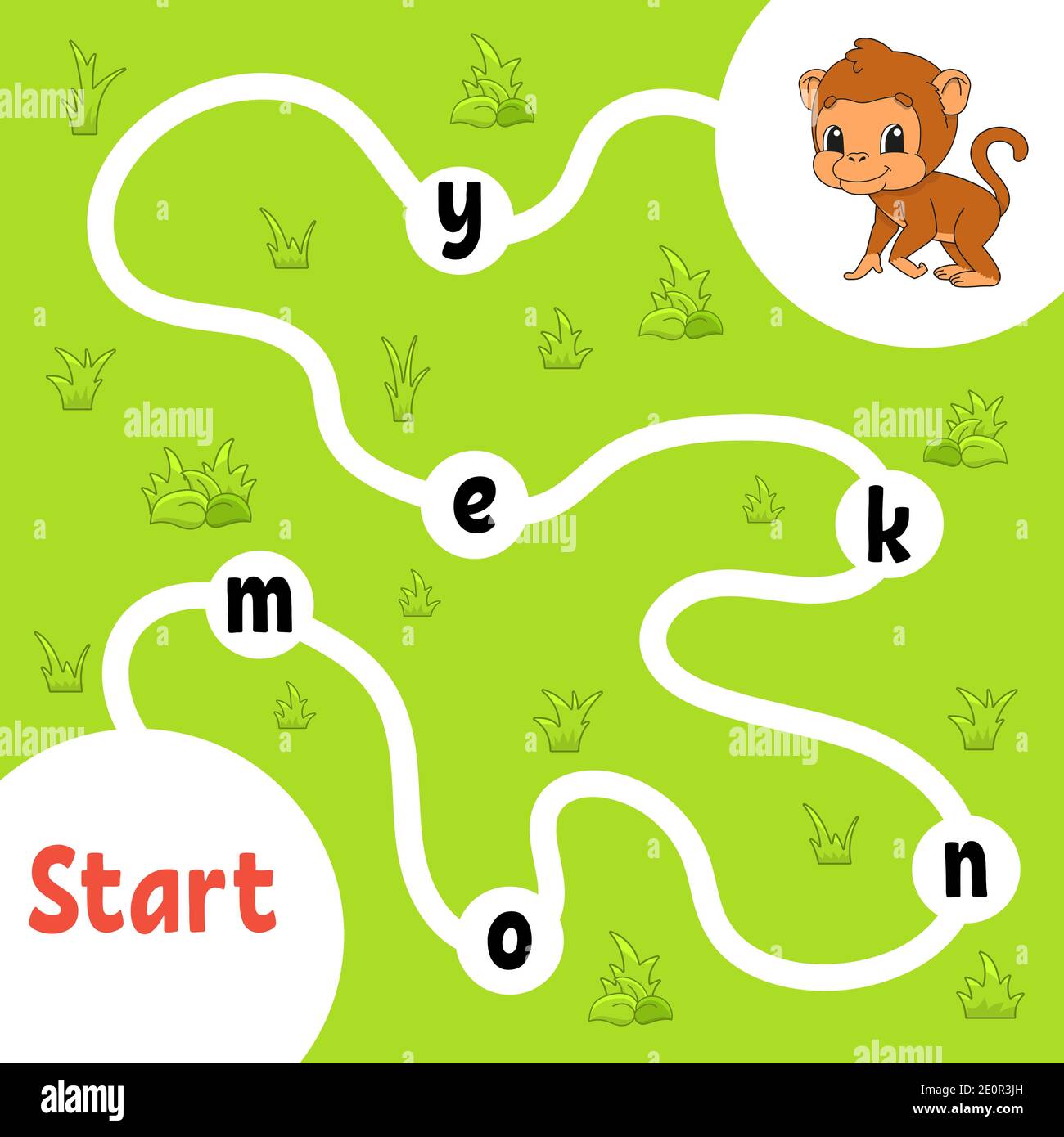 Logica di gioco di puzzle. Parole di apprendimento per i bambini. Trovare il nome di nascosto. Istruzione foglio di lavoro in via di sviluppo. Pagina attività per studiare inglese. Gioco per bambini. Illustrazione Vettoriale
