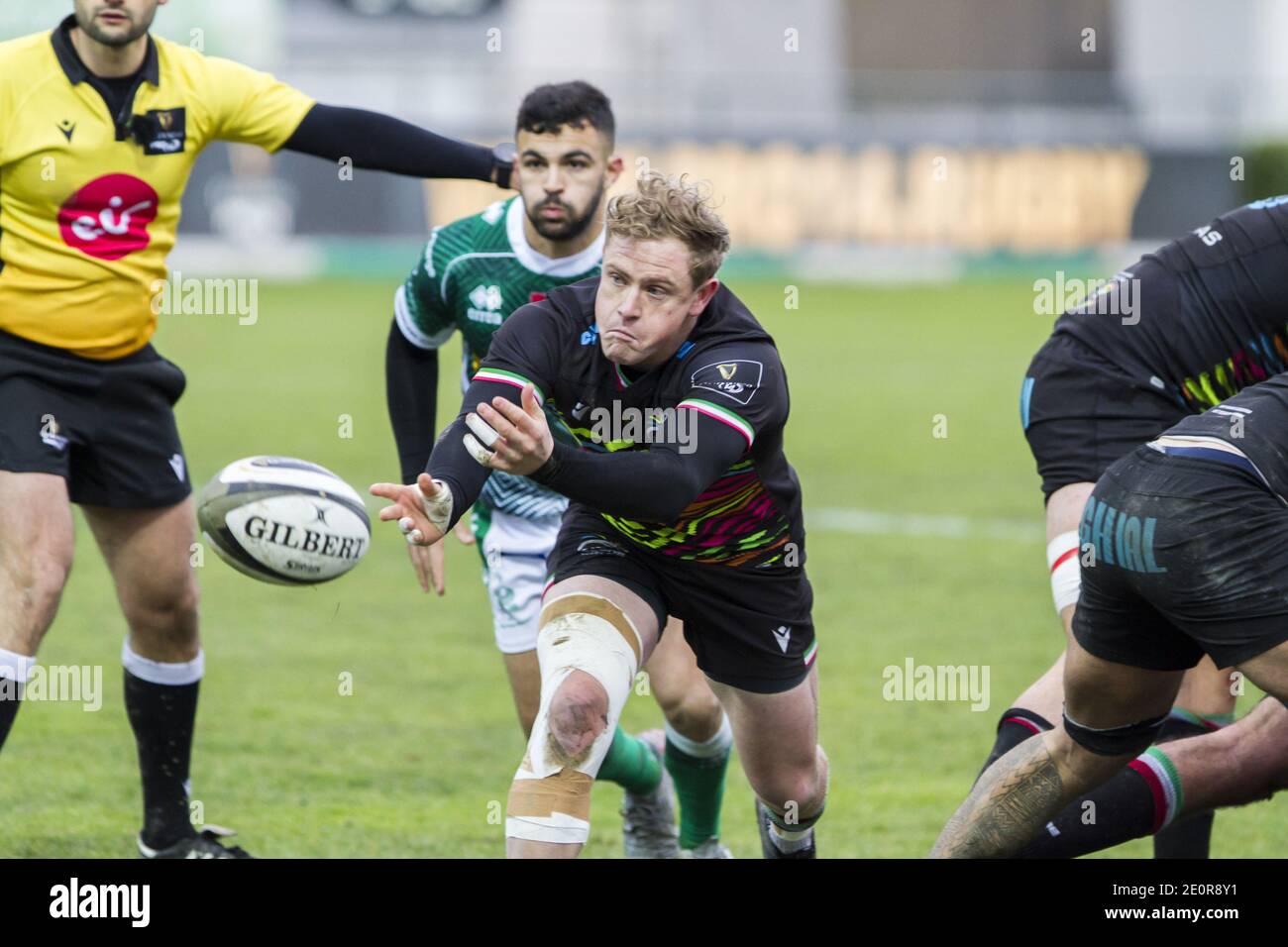 Monigo Stadium, Treviso, Italy, 02 Jan 2021, joshua renton zebre durante Benetton Treviso vs Zebre Rugby, Rugby Guinness Pro 14 match - Photo Alfio Guarise / LM Foto Stock