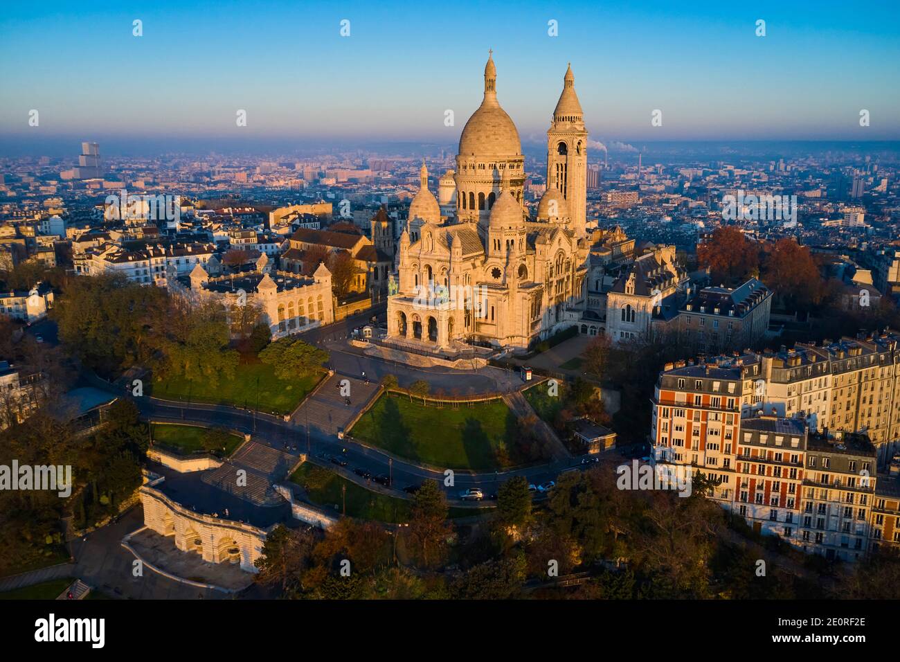 Francia, Parigi (75), la basilica del Sacro cuore sulla collina di Montmartre Foto Stock